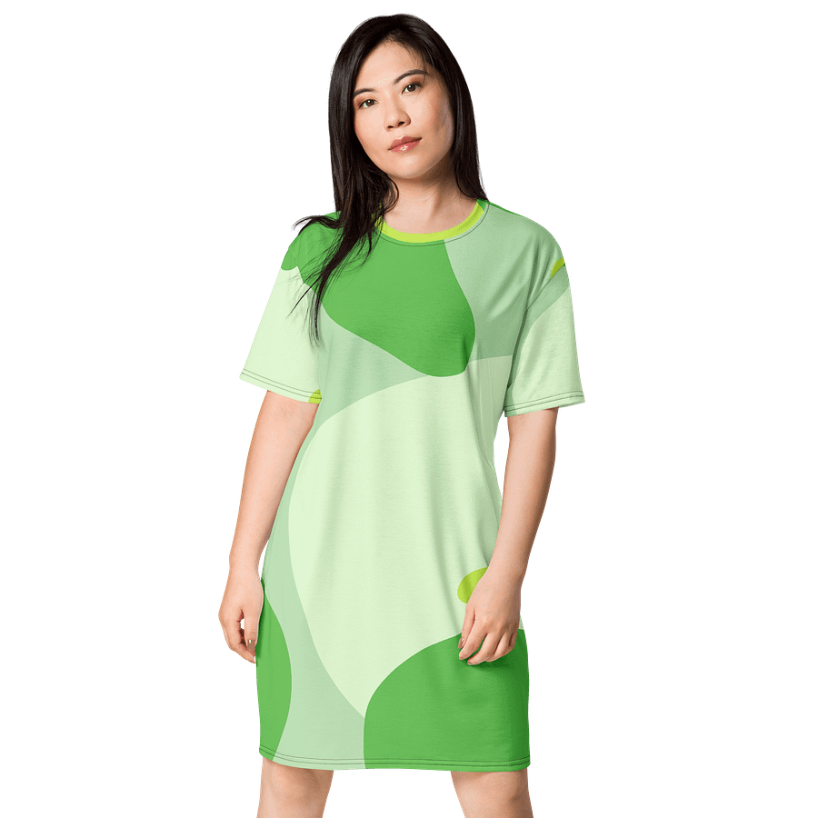 Vibrant Green Swirl Oversized T-Shirt Dress - Exclusive TDSMUSIC Design product image (1)