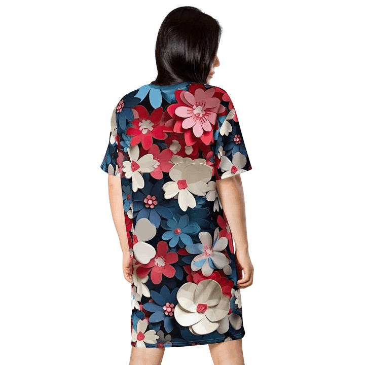 3D-Ditsy-Flowers-Seamless-Patterns T-shirt Dress - V11 product image (2)