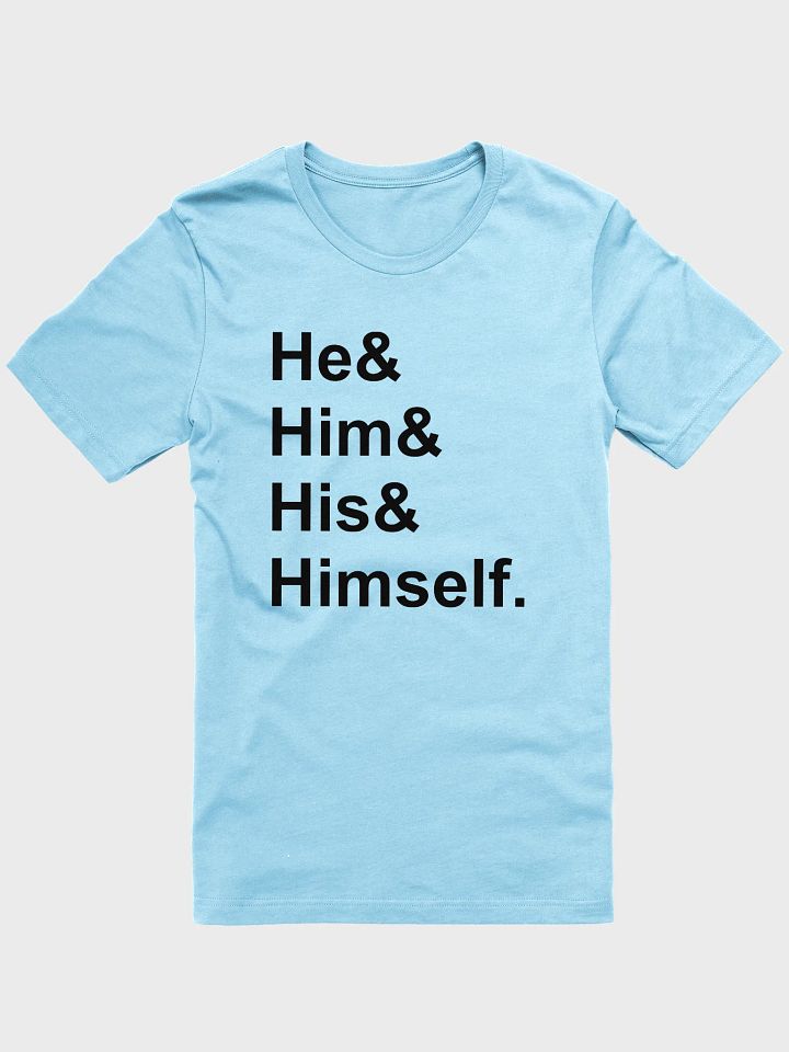 he/him (black) t-shirt product image (5)