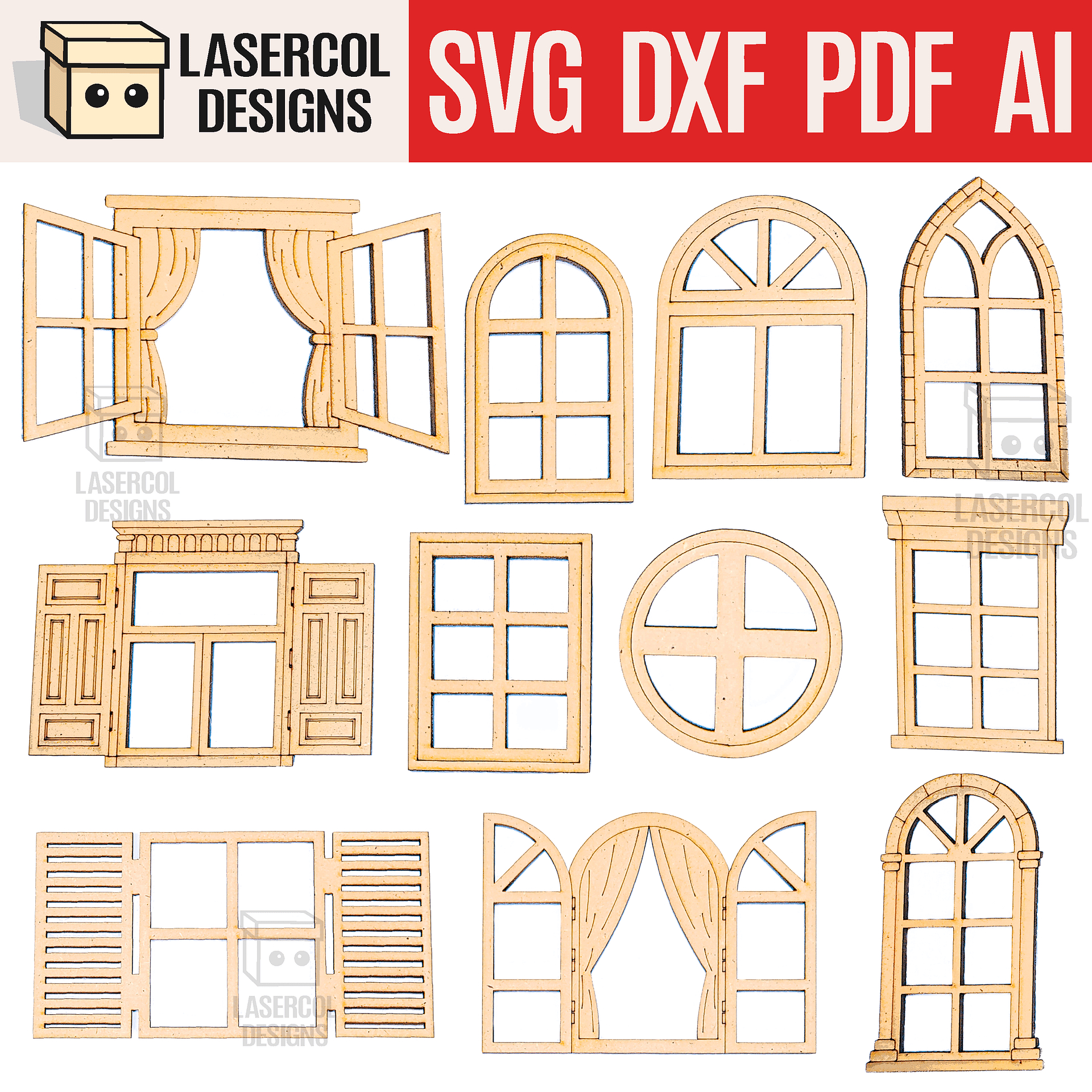 Windows Cut Outs - Laser Cut Files product image (1)