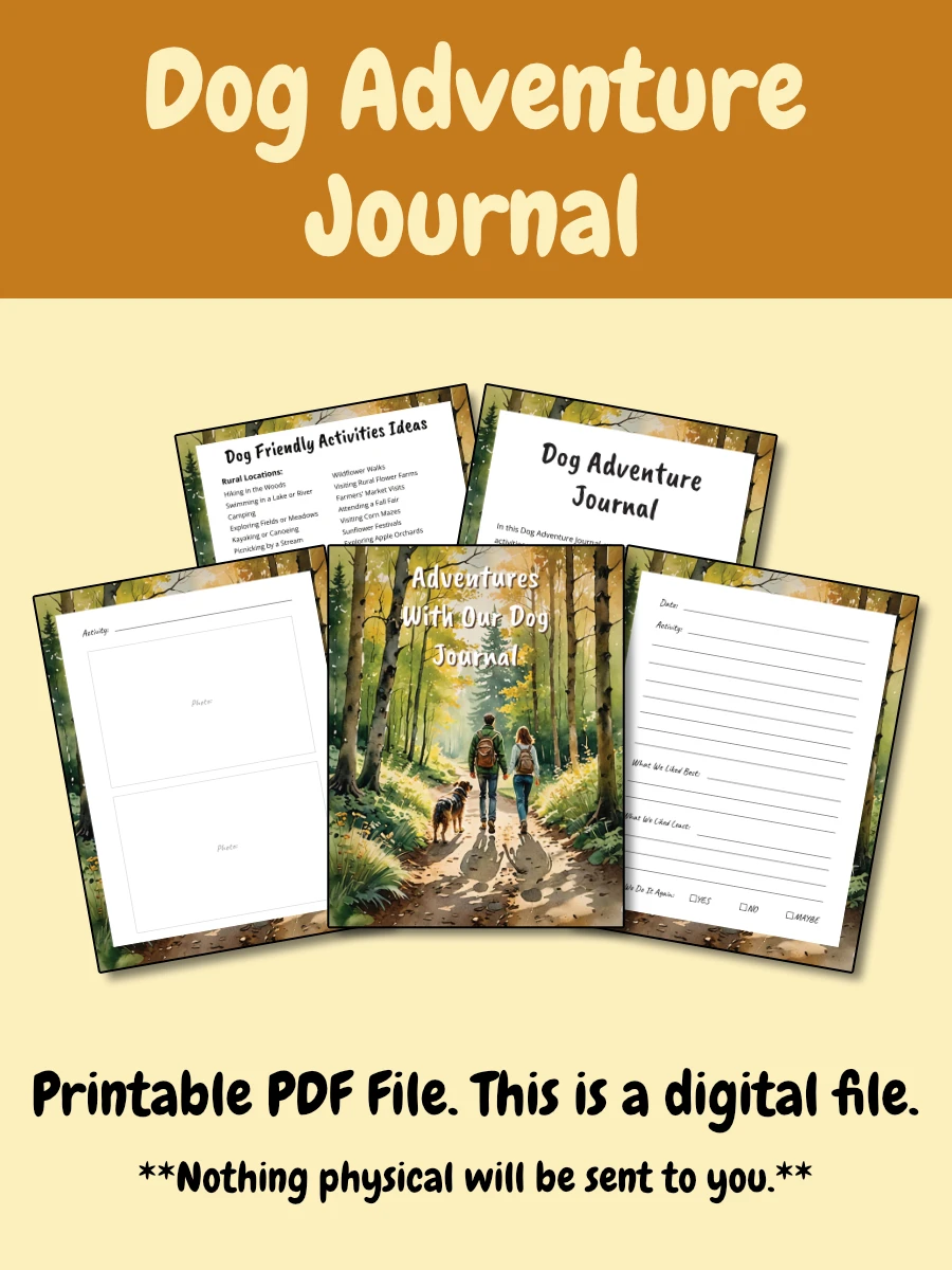 Printable Dog Adventure Journal - Couple On Cover product image (2)