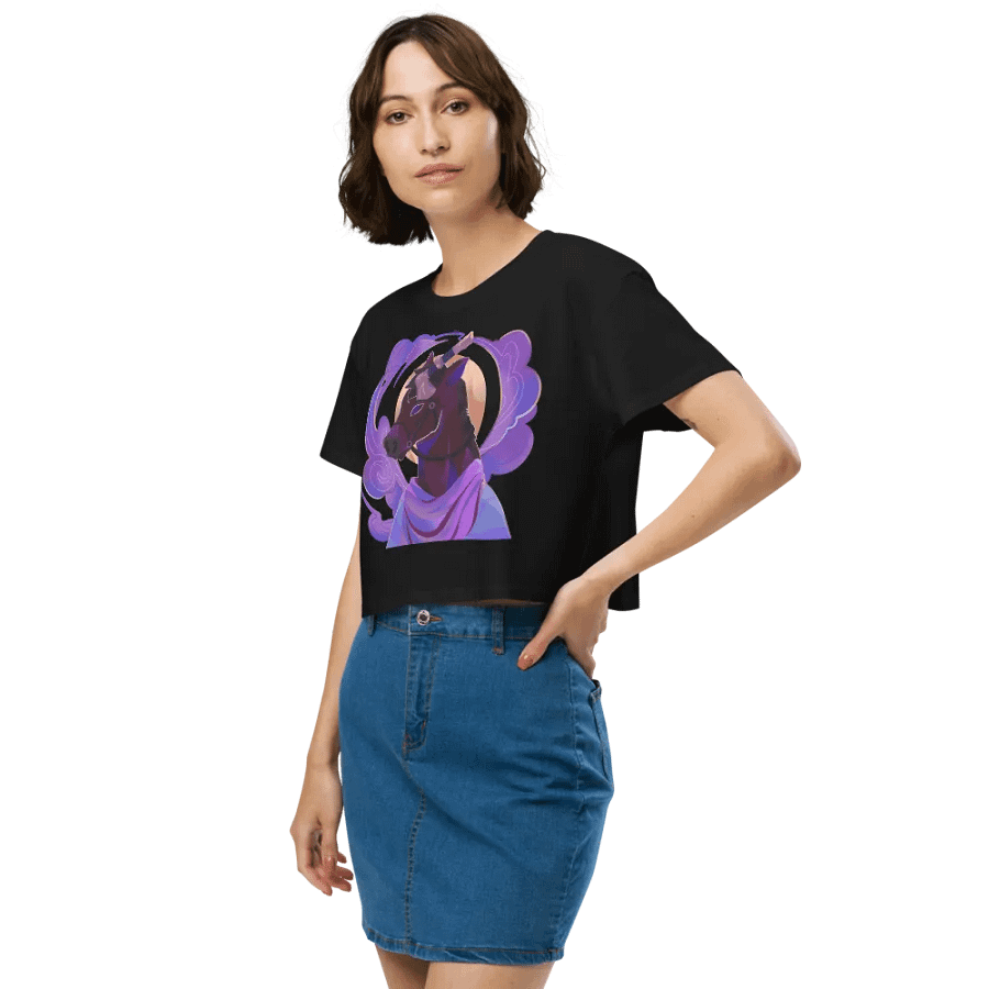 LIMITED - Women's Crop-Top Axe Horse T-Shirt product image (6)