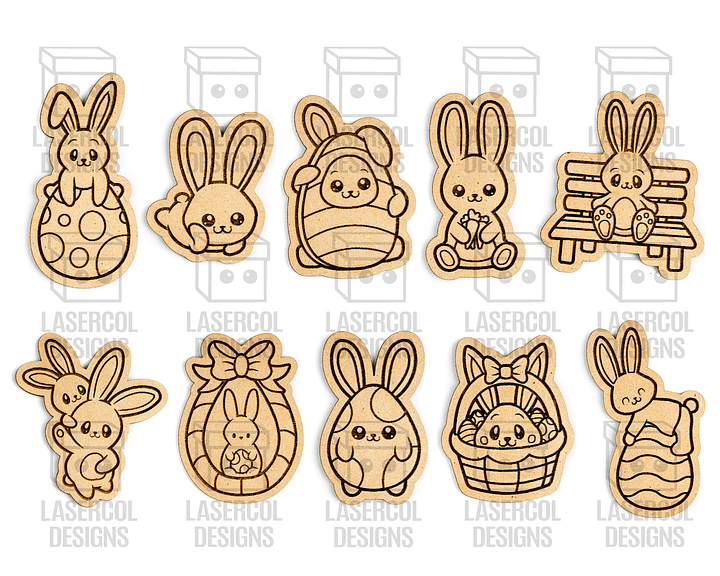 Easter Bunny Paint Kit DIY Cut Outs Set 4 - Laser Cut Files product image (2)