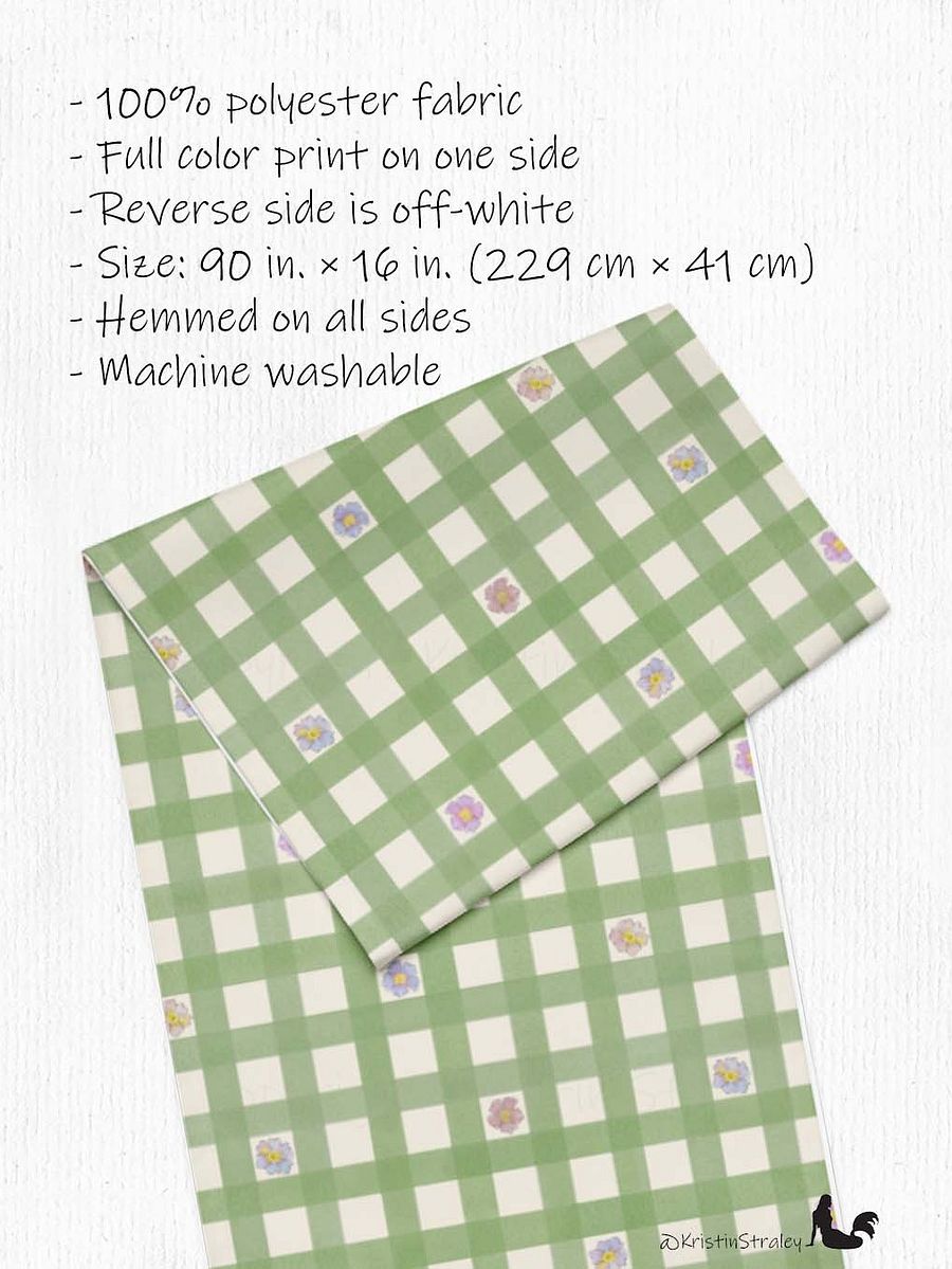 Gingham Blossoms Little Flowers on Gingham Table Runner product image (2)