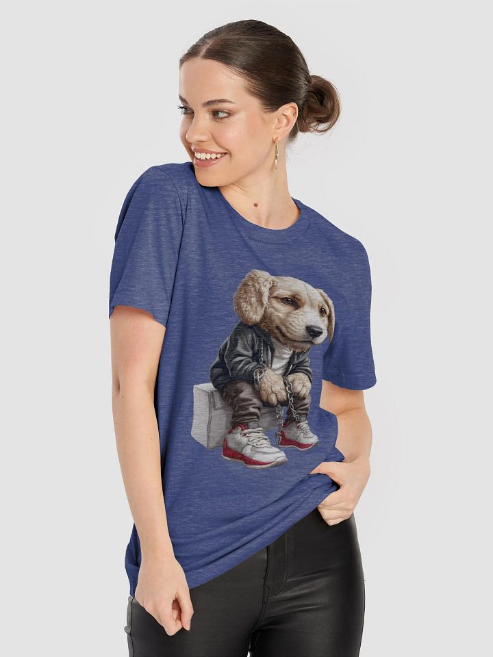 A stylish dog dressed in urban-inspired attire, chains and sneakers T-Shirt product image (12)