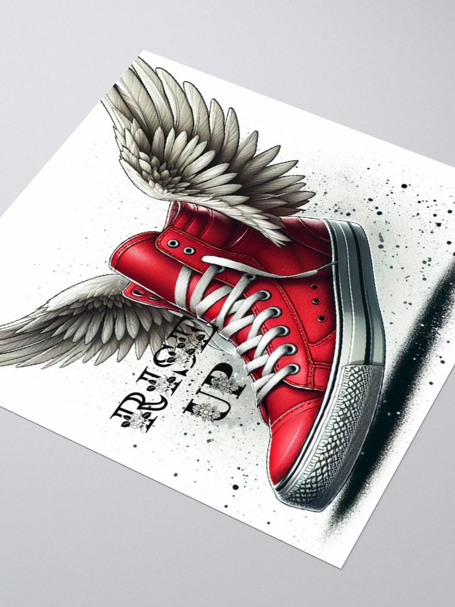 Rise Up | Christian Quote | Wings on Red Sneakers | Faith Sticker product image (3)