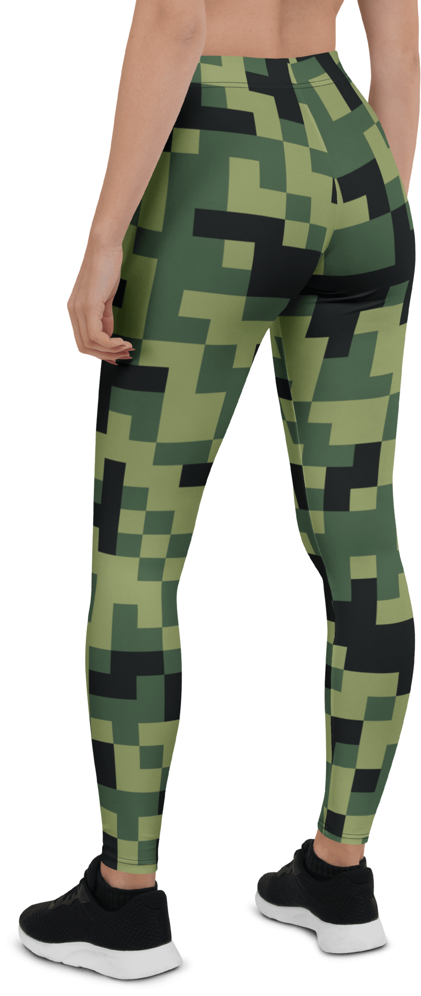 Military Green Camouflage Pixels Camo Pattern Leggings product image (2)