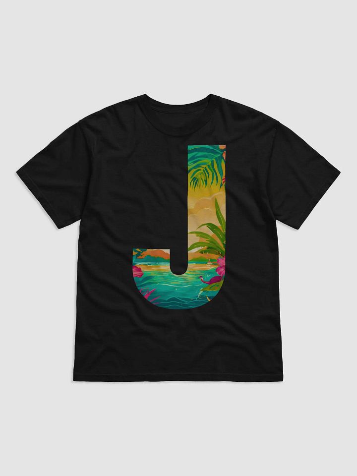 Tropical Sunset Paradise T-Shirt (Letter-J) product image (1)
