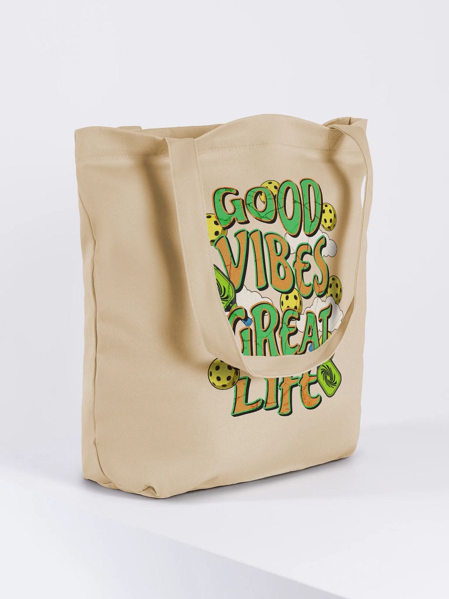 Good Vibes Great Life Pickleball Eco-Friendly & Playful Tote product image (4)