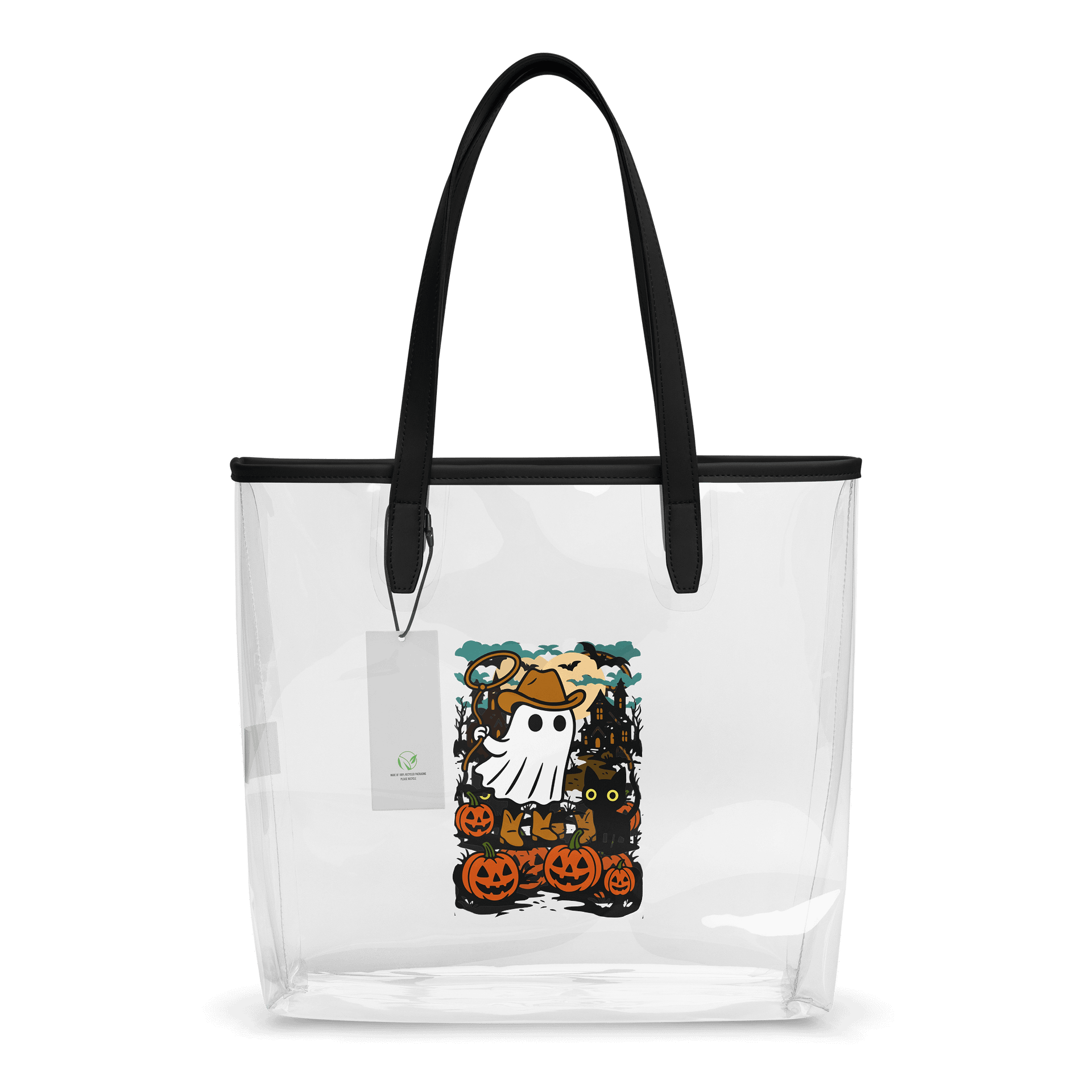 Spooky Cowboy Ghost Clear Tote Bag product image (2)