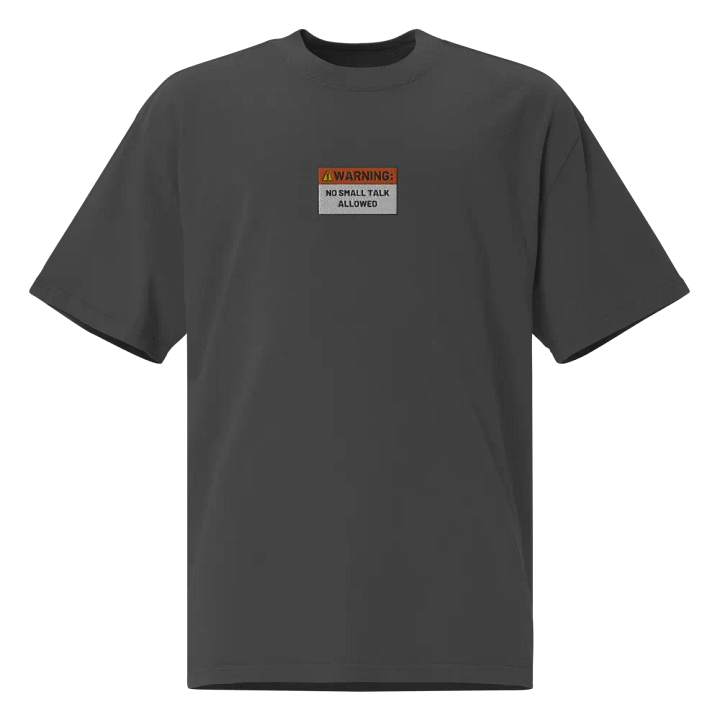 NO SMALL TALK embroidered oversized faded neutral tee product image (1)