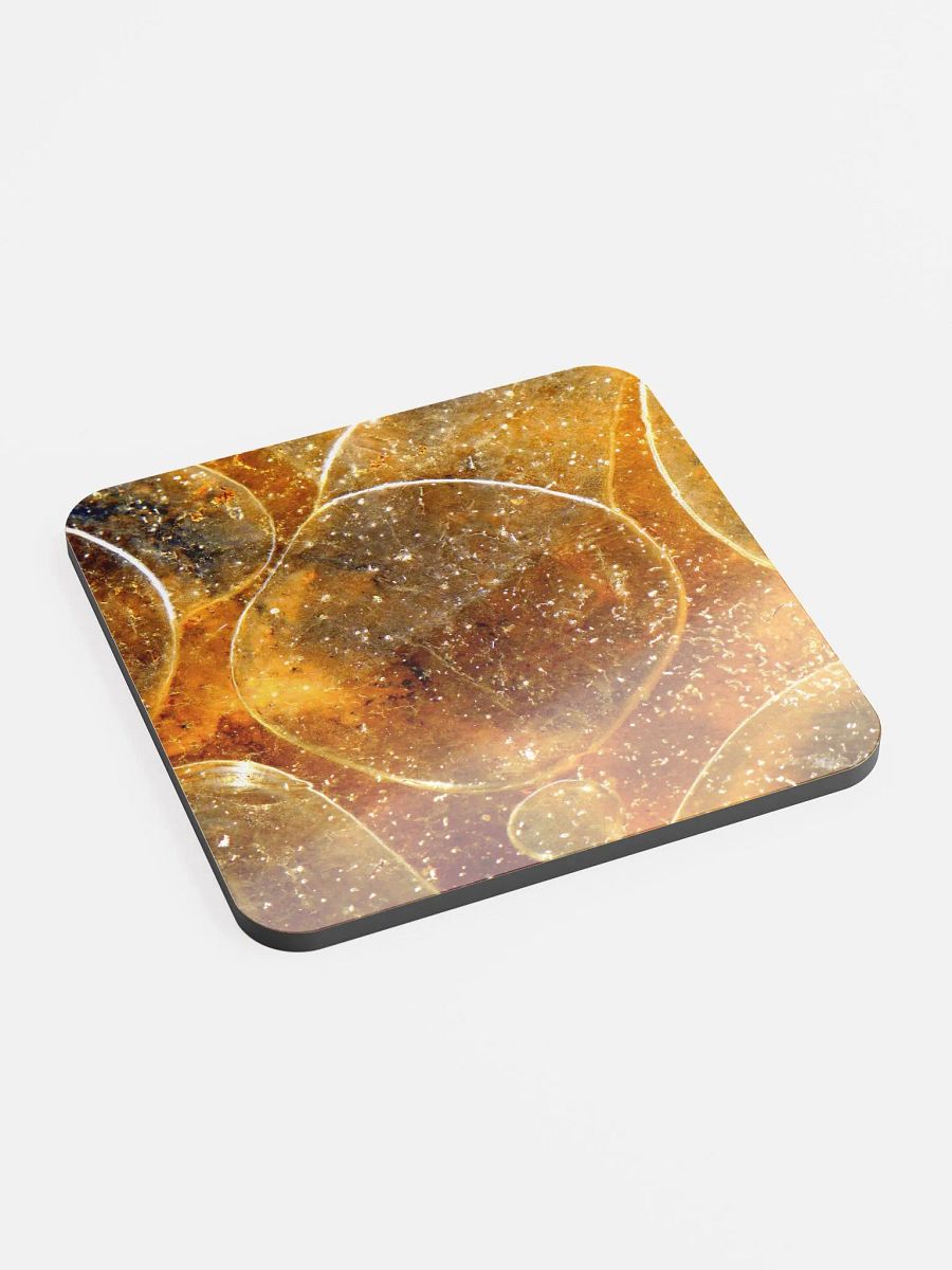 Glossed Cork Coaster - Gold Bubbles product image (2)
