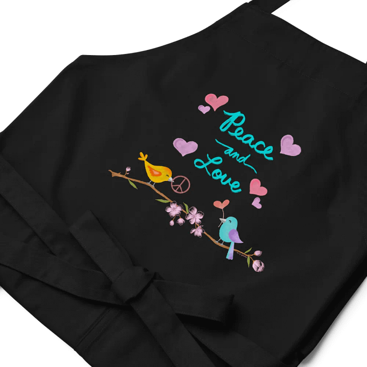 Peace and Love Black Apron product image (2)