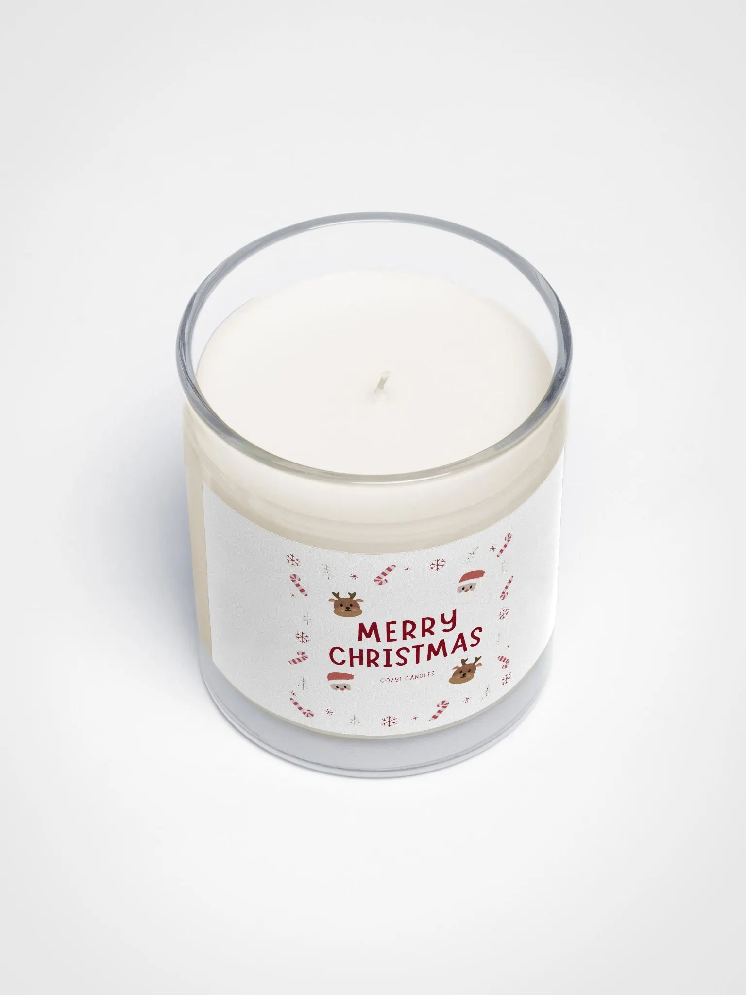 Festive Christmas Soy Wax Candle white color product image (3)
