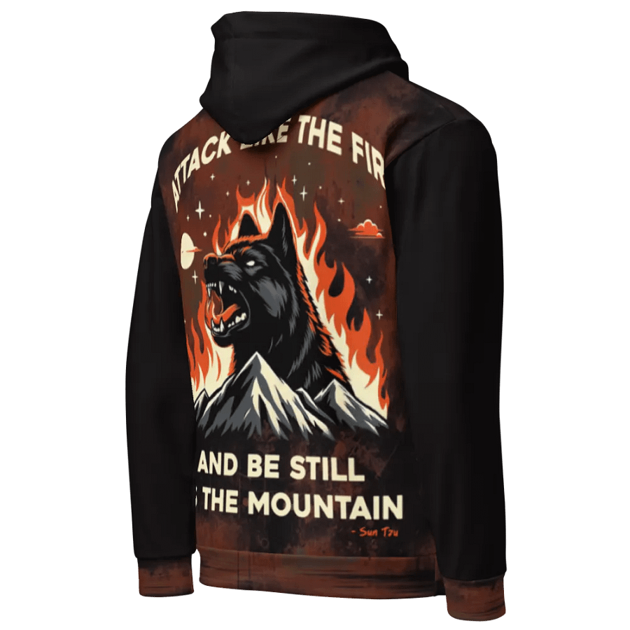 Attack Like the Fire and Be Still Like the Mountain - Adult All-Over Print Unisex Hoodie product image (6)