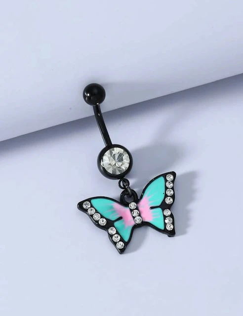 DECOR MULTI COLOR BUTTERFLY BELLY RING product image (1)