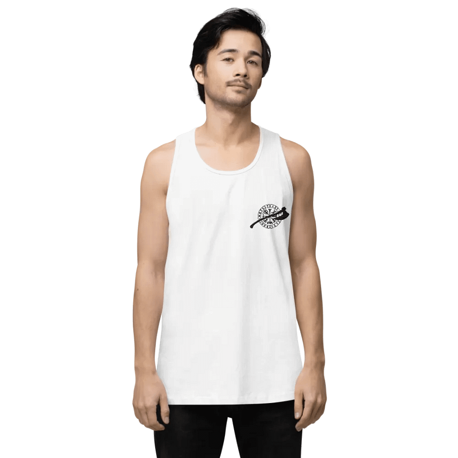 VEGVISIR & AXE - Tank Top Men Black Embroidery product image (3)