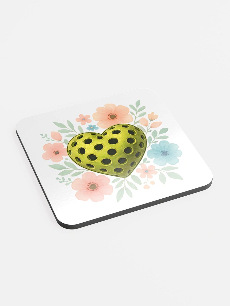 Pickleball Heart Flowers Glimmering Coaster product image (3)