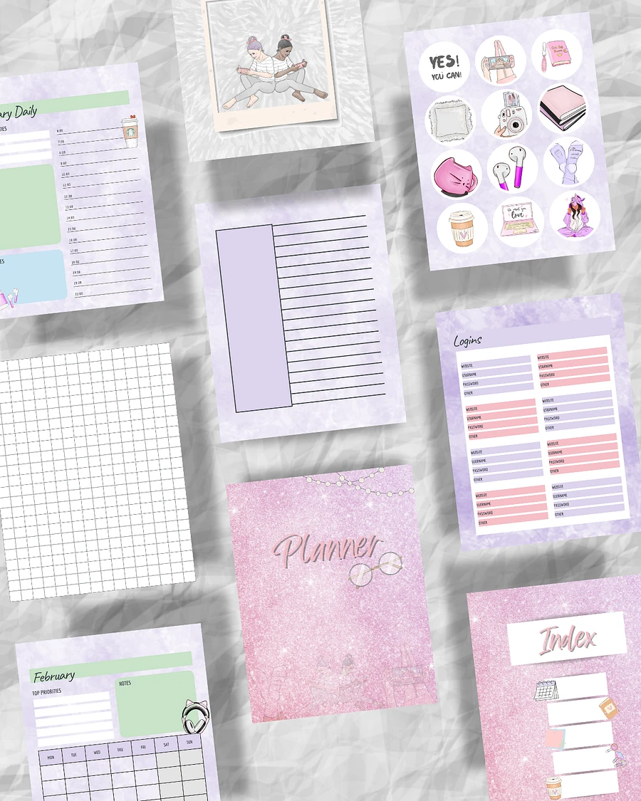 Cute Girl Gamer Themed Perpetual Planner Printable Version product image (3)
