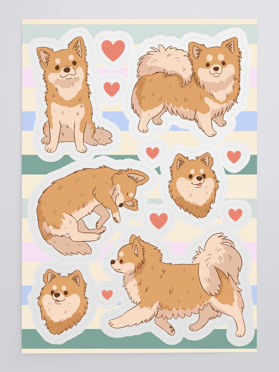 Long Haired Chihuahua Love Sticker Sheet product image (4)