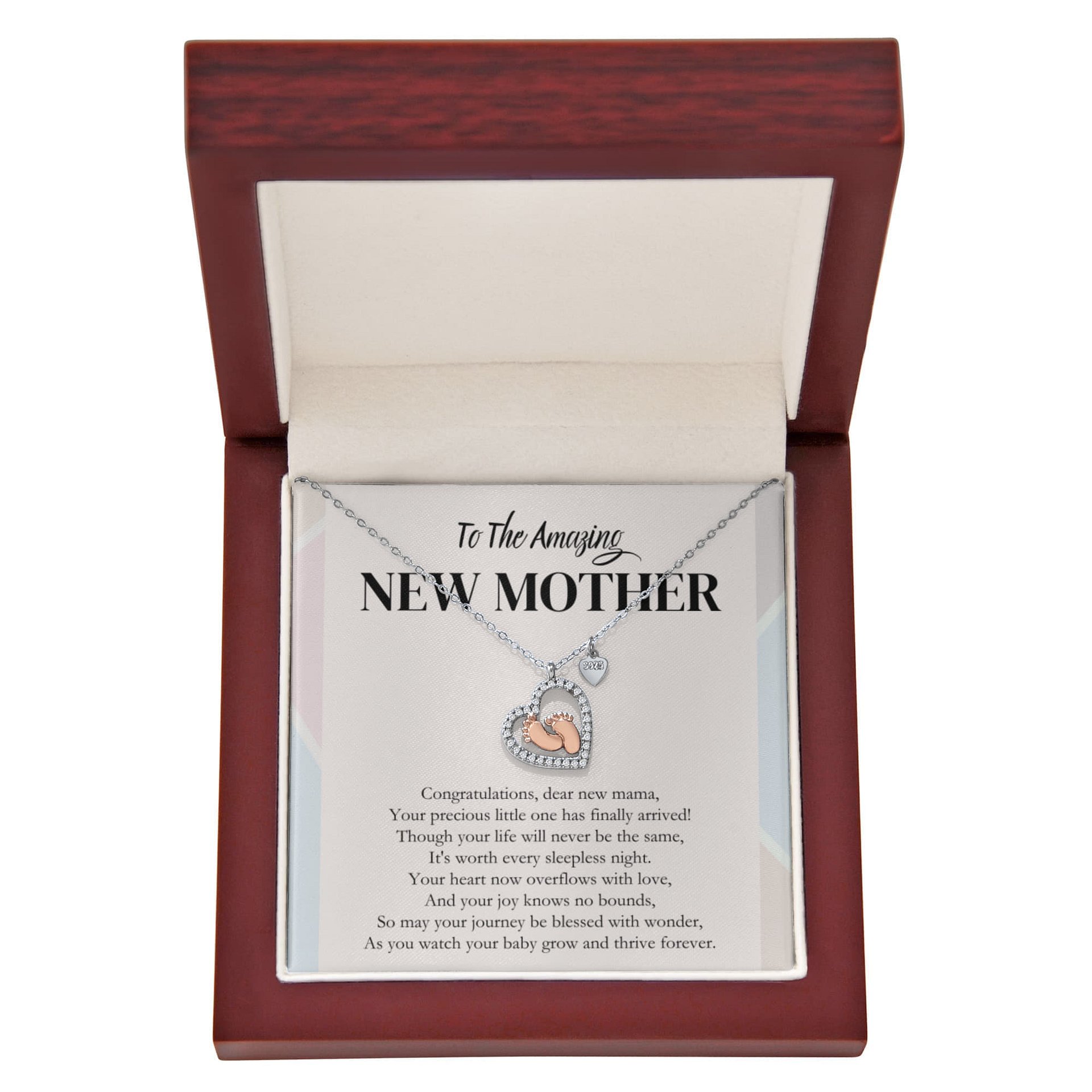 Congratulations New Mama Baby Feet Heart Necklace product image (6)