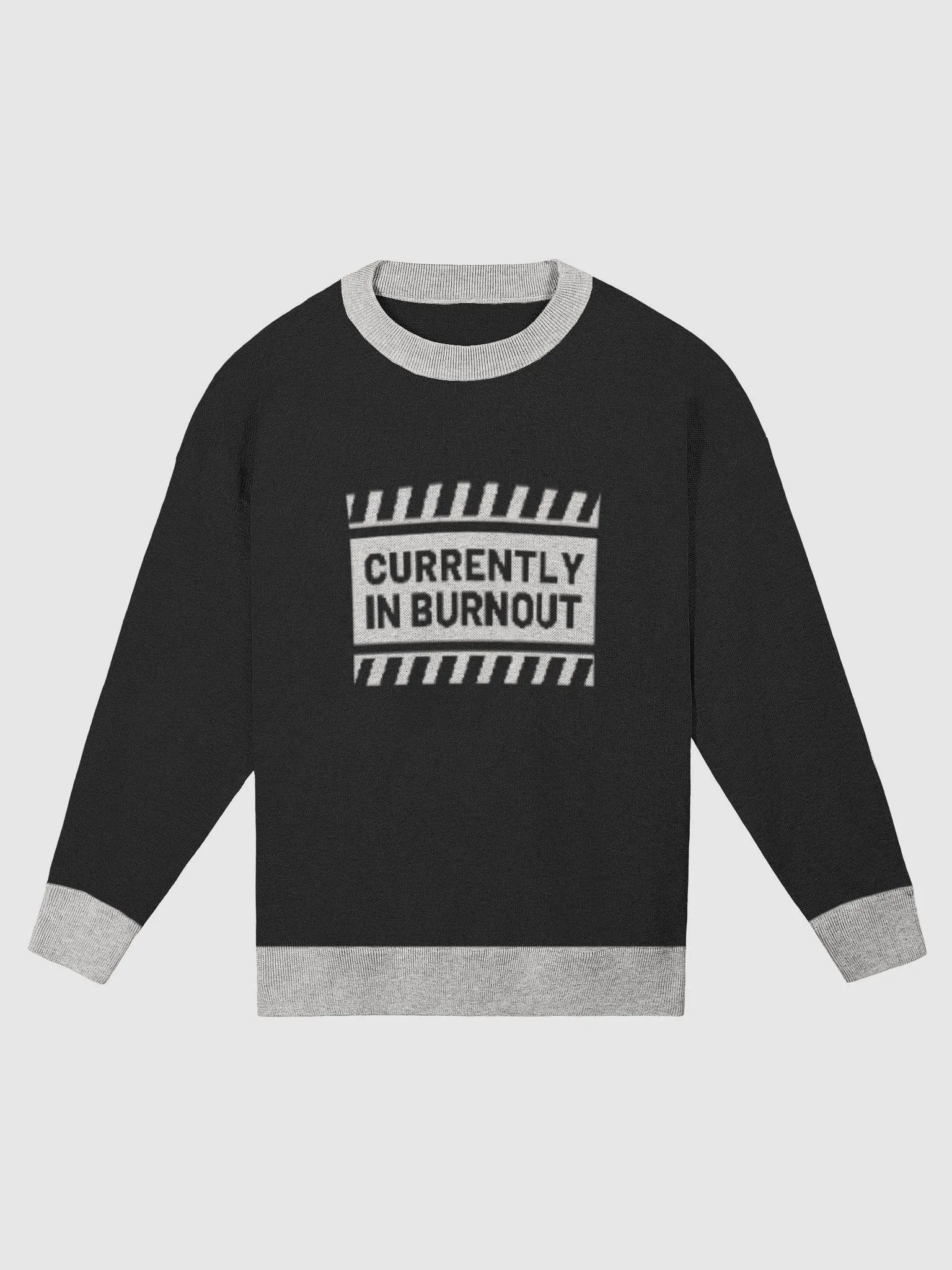 CURRENTLY IN BURNOUT (lg. design, black and off white) knitwear relaxed crewneck product image (5)