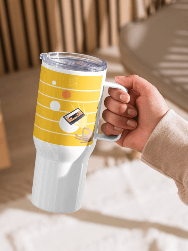 Mater Dolorosa meets Roland TB 303 by Frank Fonik Techno EDM Travel Mug with Handle product image (8)