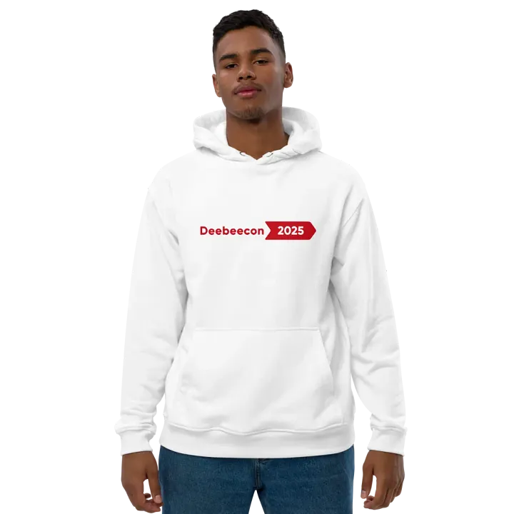 Official ECO Friendly DeeBeeCon 2025 Hoodie (WHITE) product image (2)