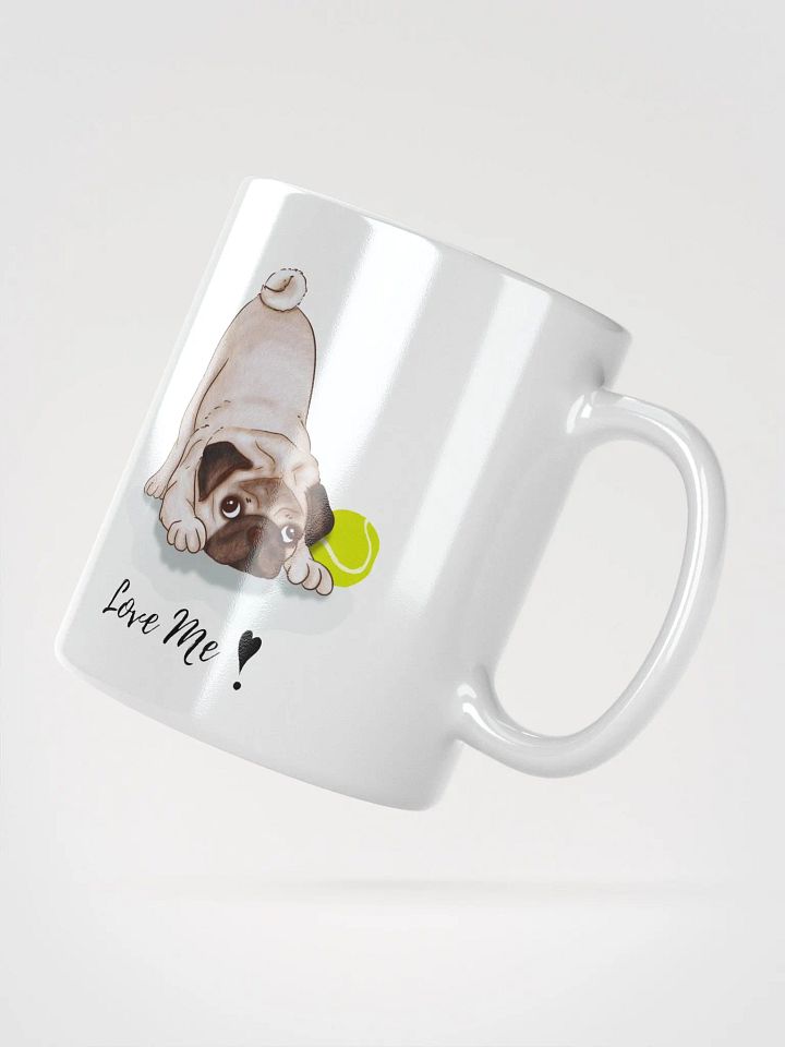 Playful Pug White Glossy Mug product image (5)