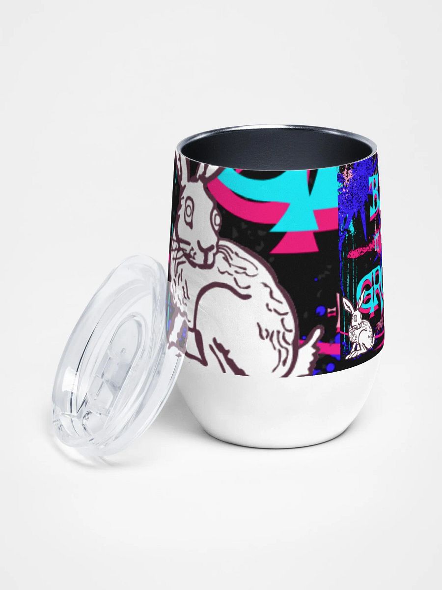 burn it to the ground, anarchist bunny Psychedelic Rabbit Wine Tumbler product image (2)