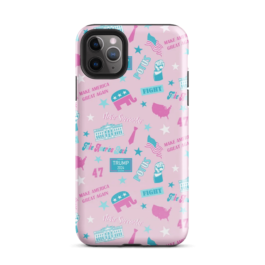 Trump 2024 Election-Themed Patriot Make America Great Again Pink Pattern Phone Case for iPhone product image (34)