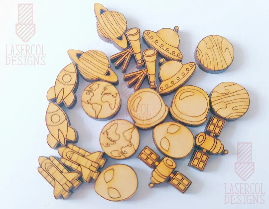 Space Cut Outs and Stud Earrings - Laser Cut Files product image (4)