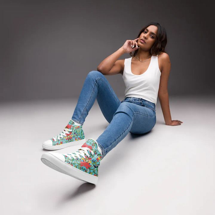 Ornate Vines Women's High Top Canvas Shoes product image (2)