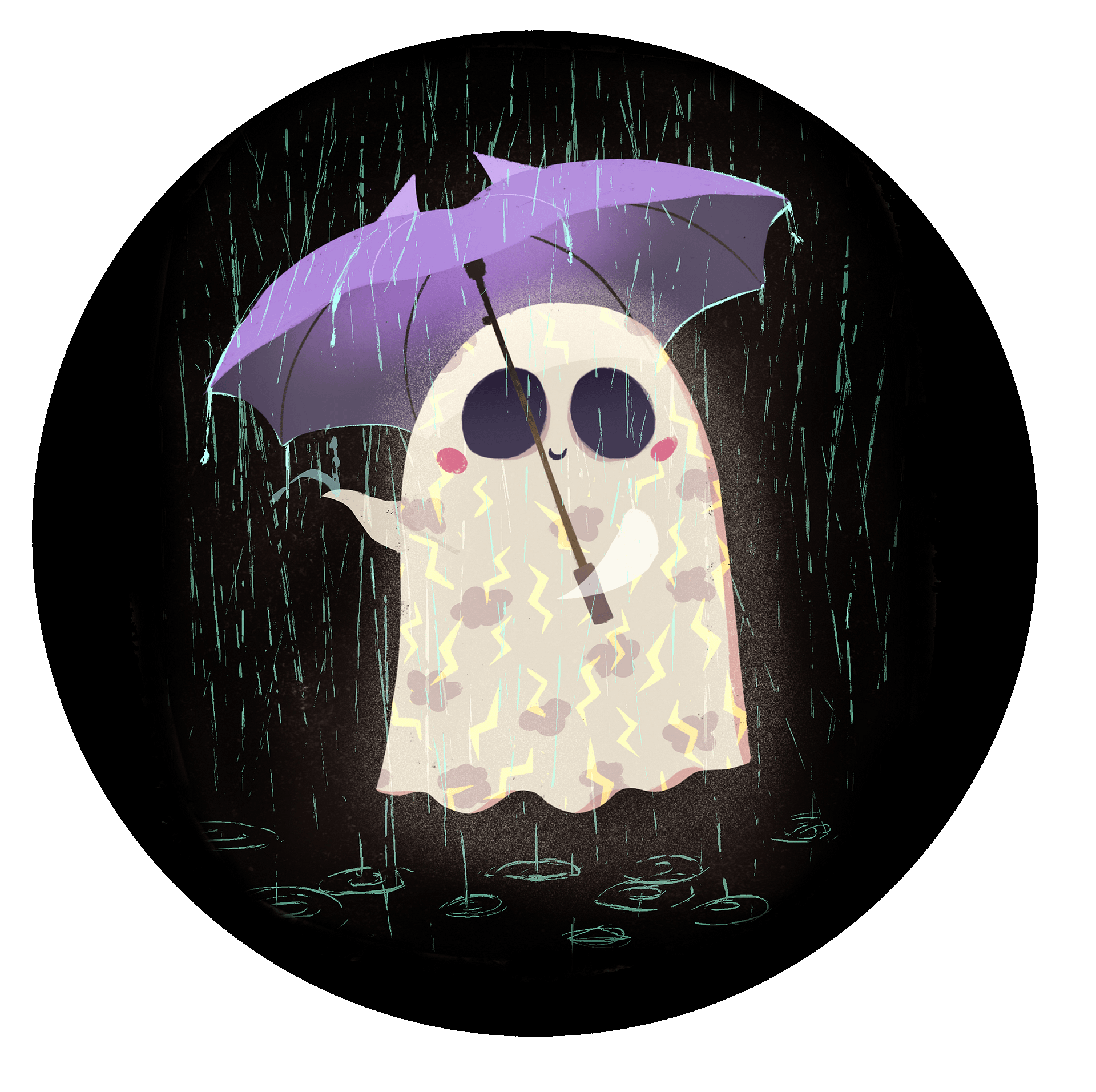 Little Ghost in the Rain - Greeting Card product image (3)