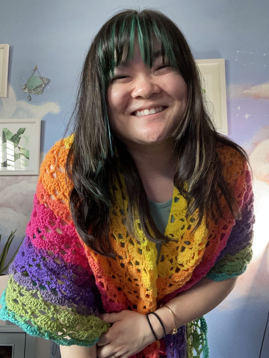 Oversized Crochet Rainbow Shawl product image (3)