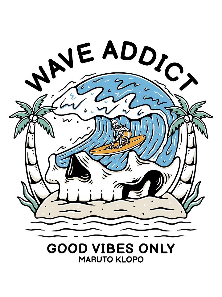 Wave Addict - Skull Surf Art product image (2)