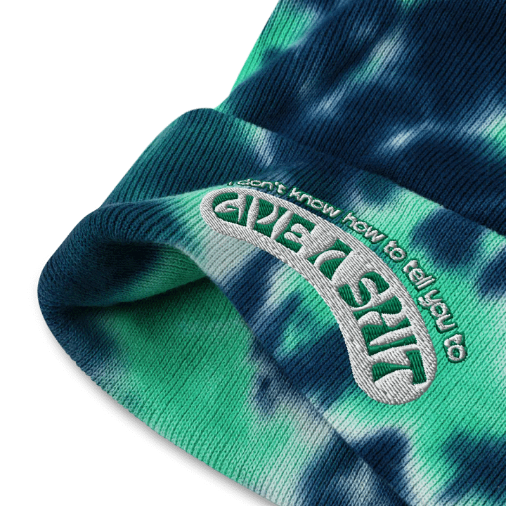GIVE A SH*T tie-dye beanie product image (2)