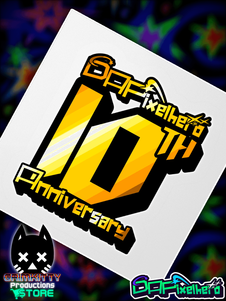 DAPixelhero - 10th Anniversary Logo Die Cut Sticker (LIMITED EDITION) product image (1)