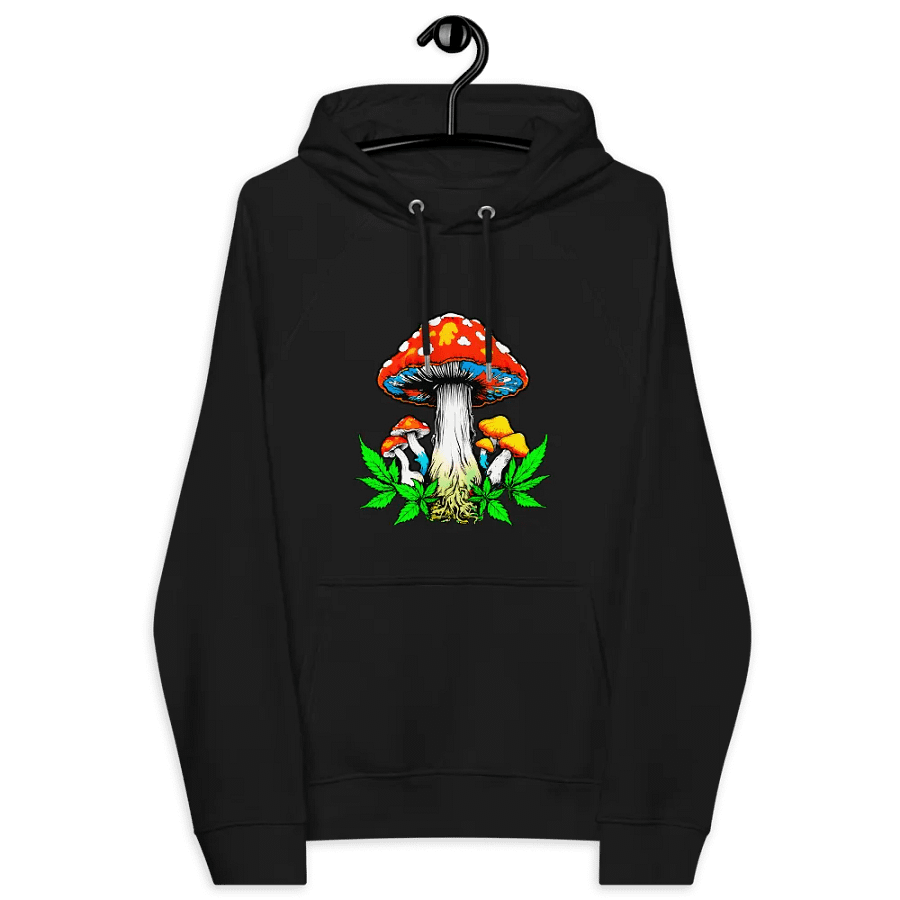 [Groovy Shrooms 2] Unisex Eco Raglan Hoodie product image (10)