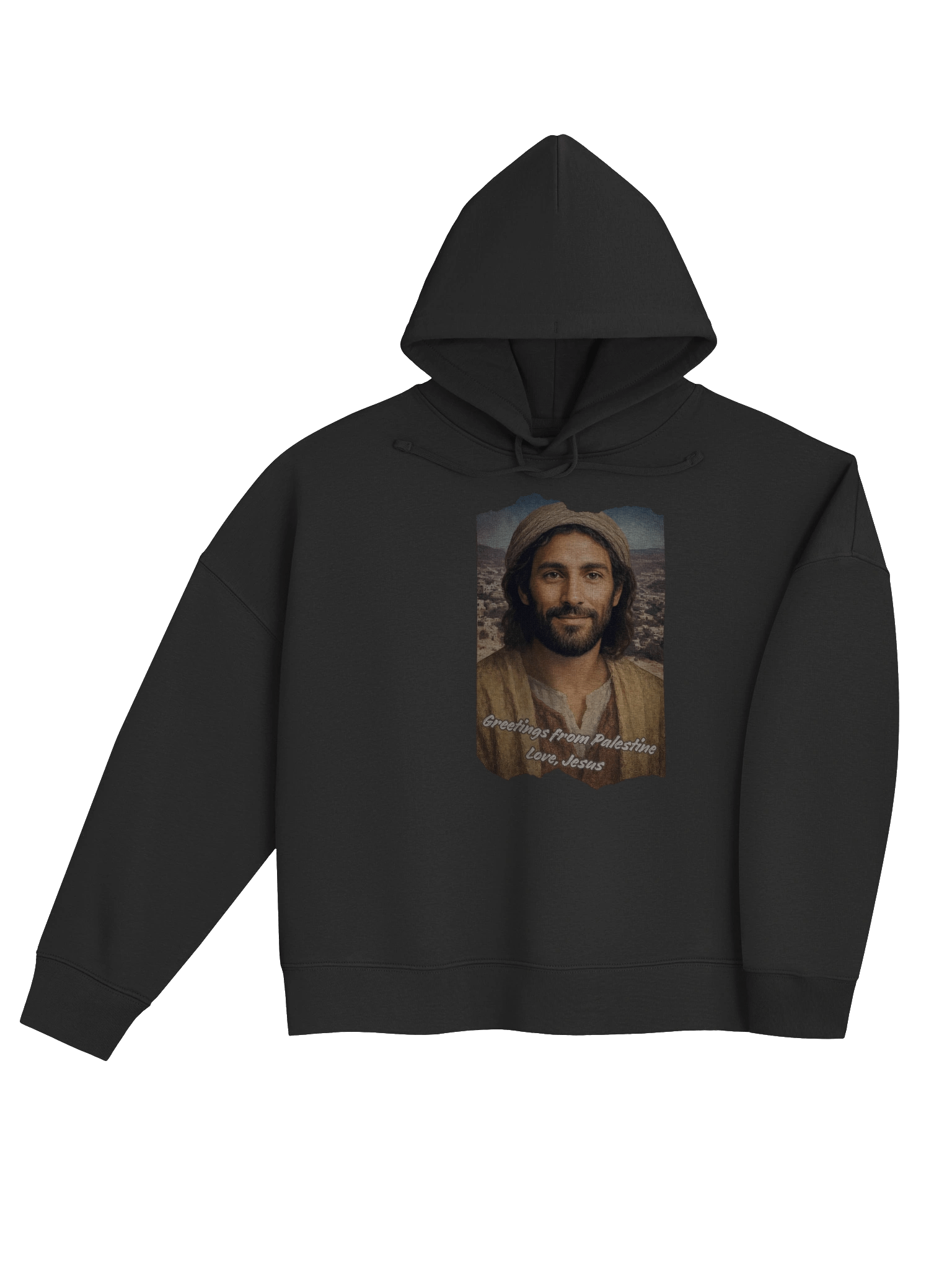 "Jesus in Palestine" hoodie, eco-friendly, organic cotton blend product image (4)