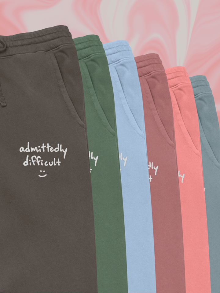 admittedly difficulty (white thread) pigment dyed sweatpants product image (1)