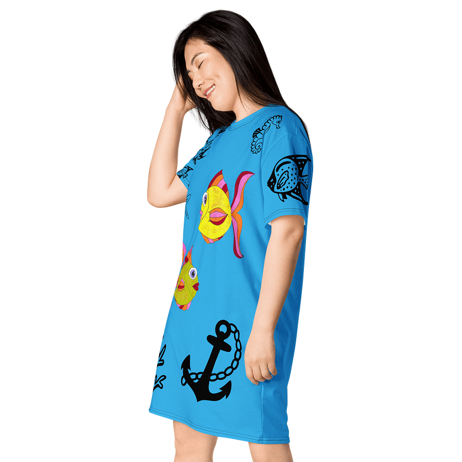 Fish style II. (art by Dina R.) acrylic painting picture - T-Shirt Dress product image (3)