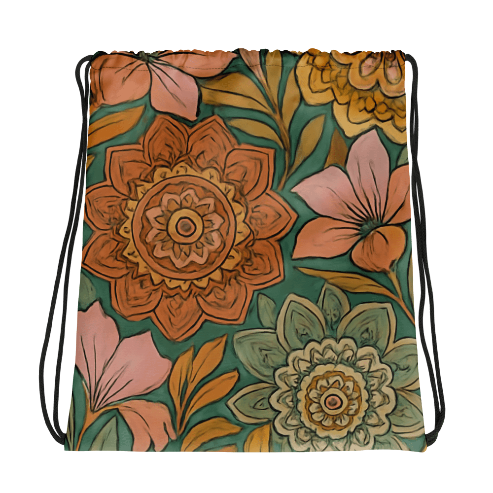 Best Selling - Symmetrical Blossom Drawstring Bag product image (1)