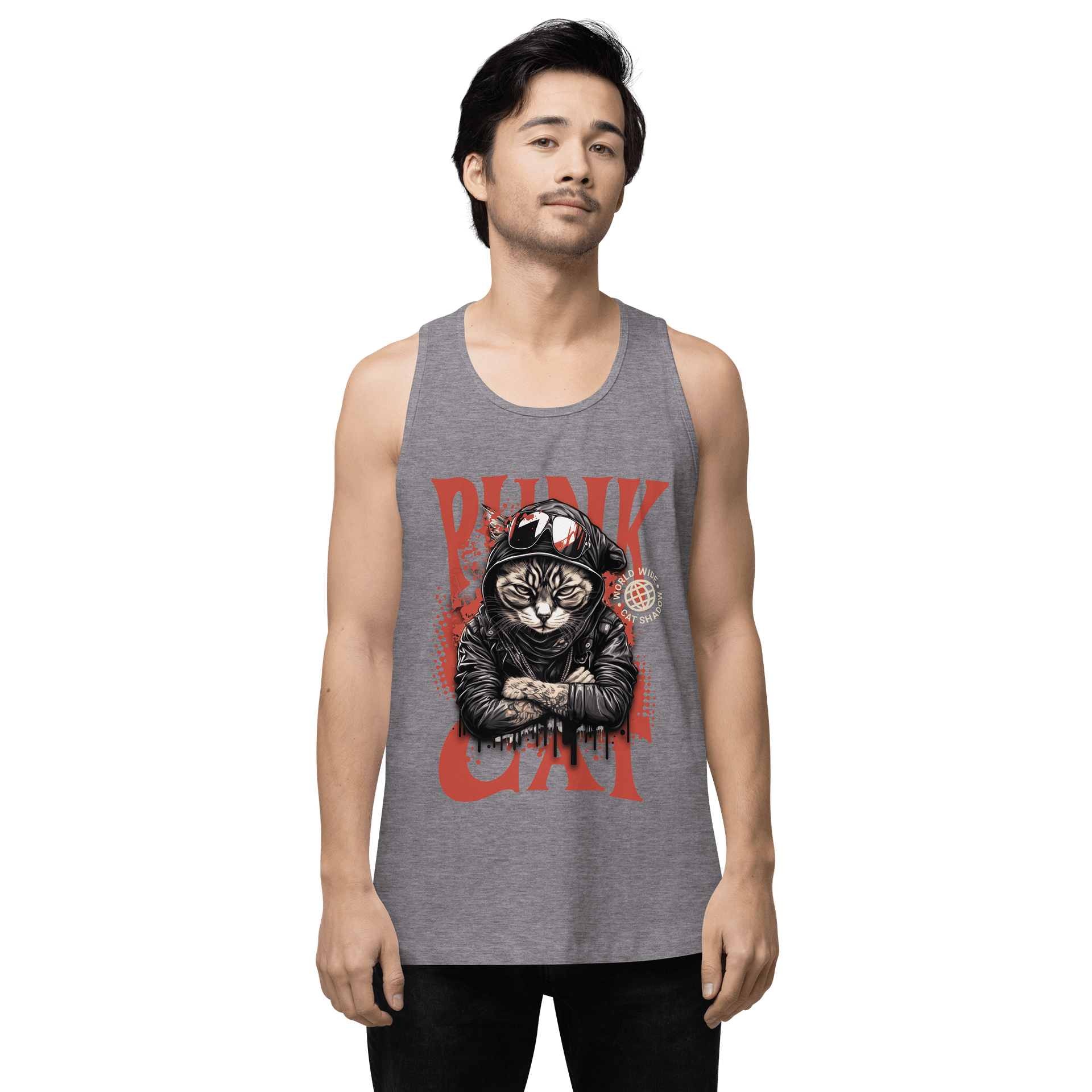 Punk Cat | Cotton Heritage Premium Tank Top product image (2)