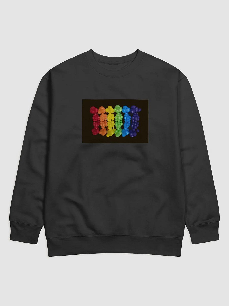 Colorful rainbow of balloon animal poodle dogs on black long sleeve shirt. product image (1)
