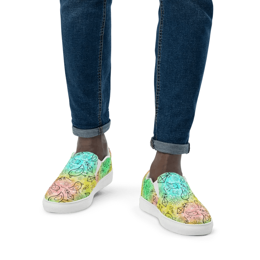 Summer Vibes - Pastel Geometry Slip-Ons 4men product image (6)