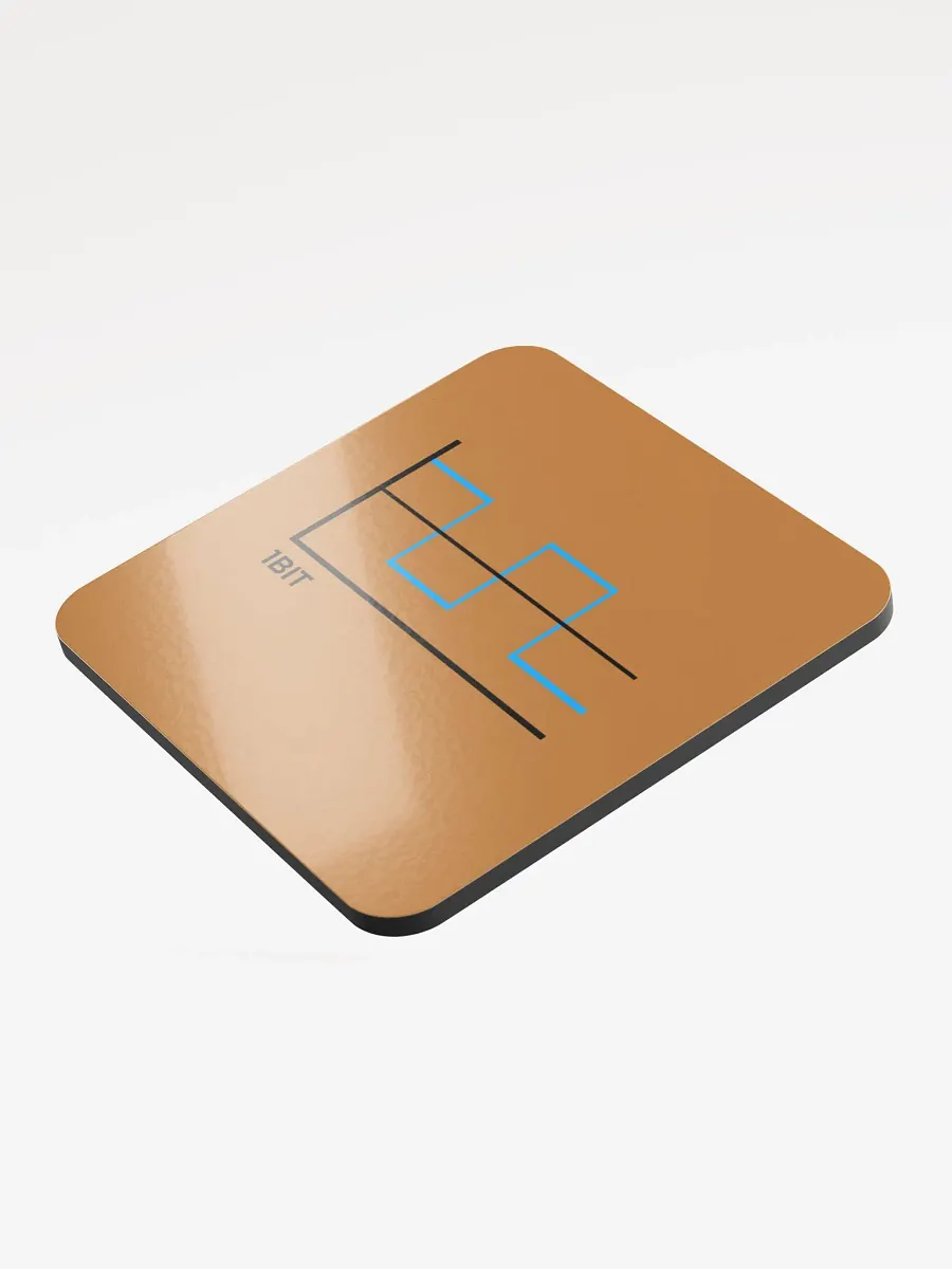 1Bit Graph Glossed Cork Coaster (limited copper edition)) product image (3)
