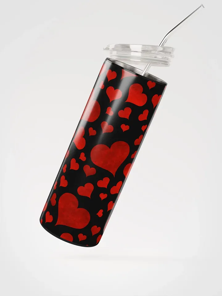 Spread Love Sustainably: Valentine's Red Hearts Stainless Steel Tumbler product image (2)
