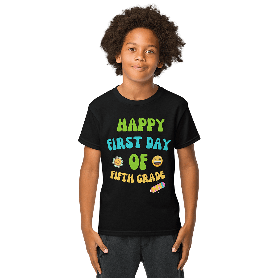 Happy First Day of Fifth Grade Youth Sports Tee product image (1)
