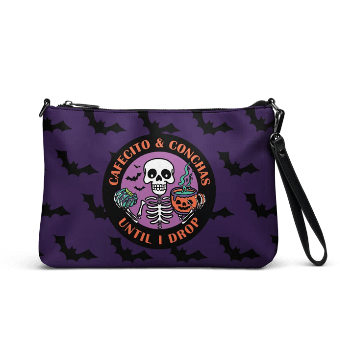 Cafecito and Conchas Halloween Skeleton Flip-Sided Faux Leather Crossbody Bag product image (1)